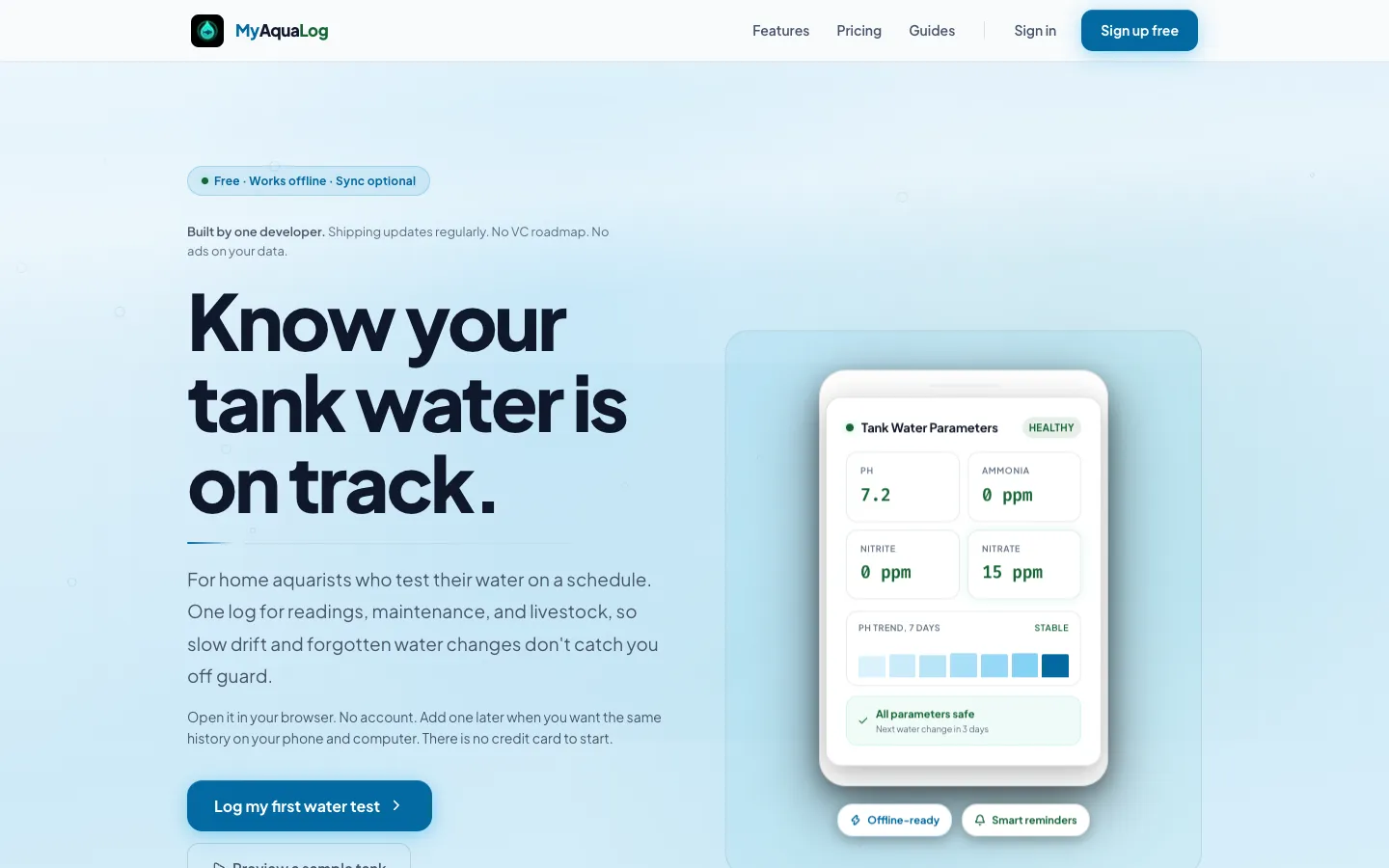 AquaLog interface