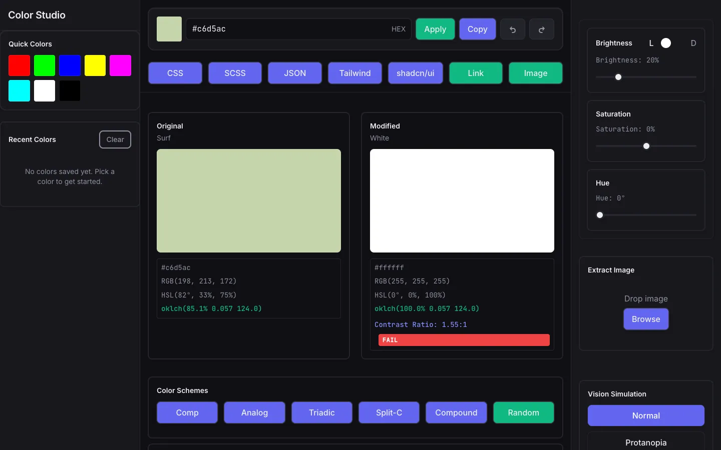 Color Studio interface