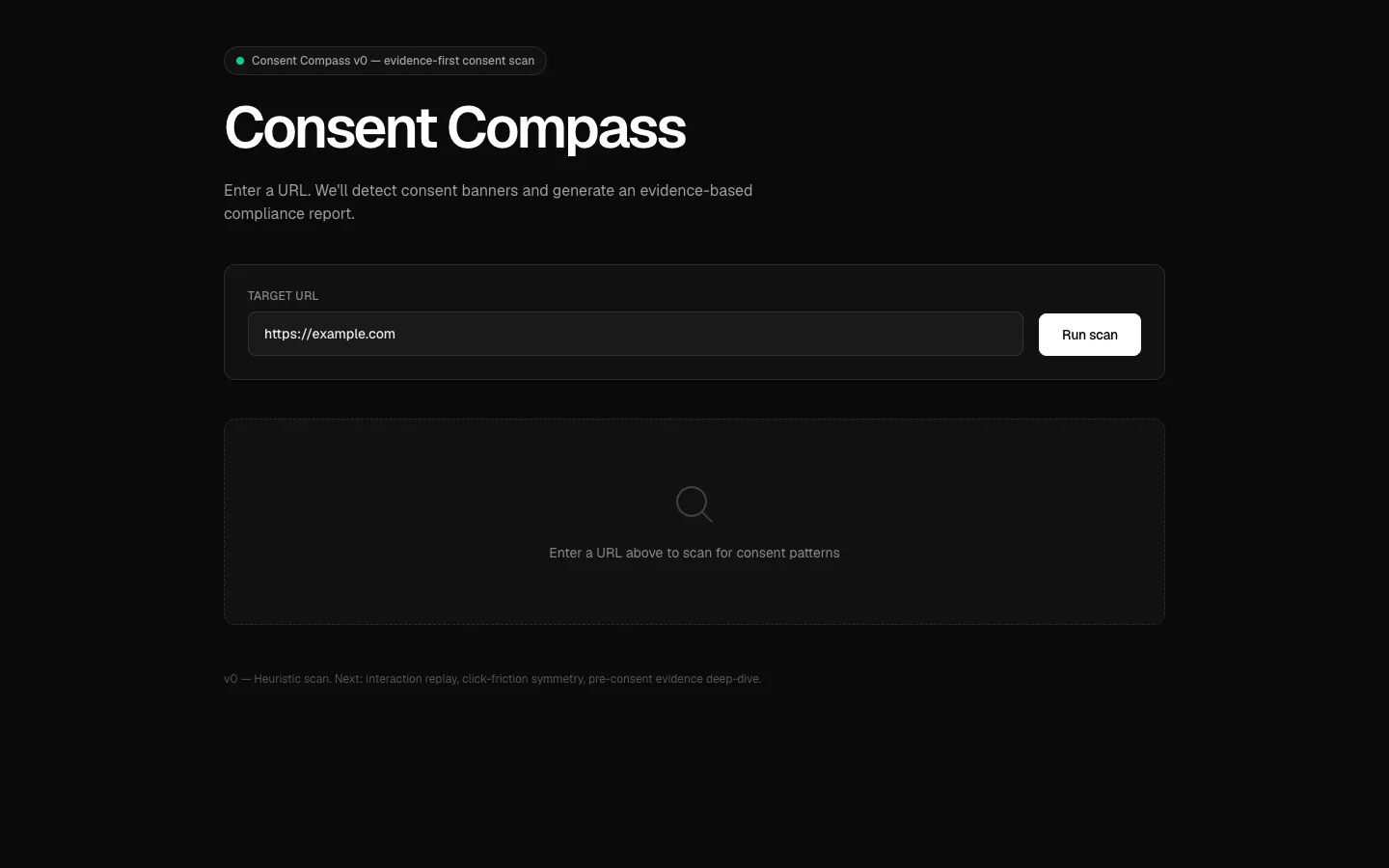 Consent Compass interface