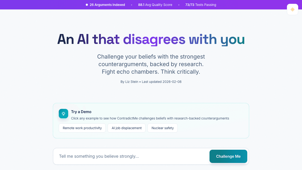 Screenshot of ContradictMe