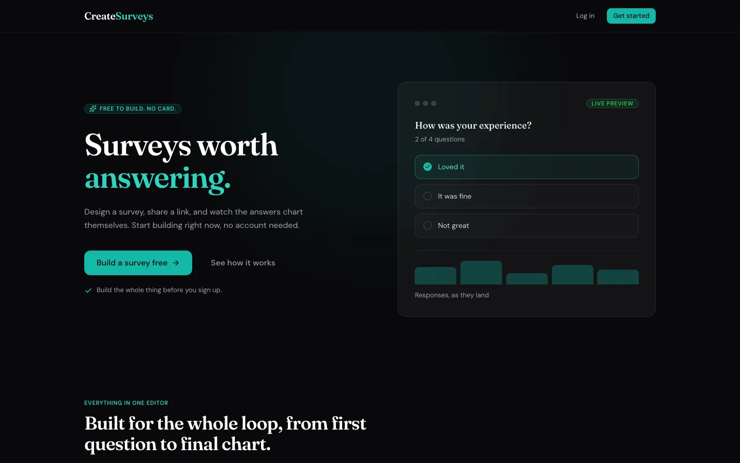 Create Surveys interface