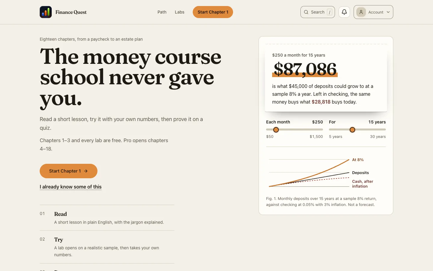 Finance Quest interface