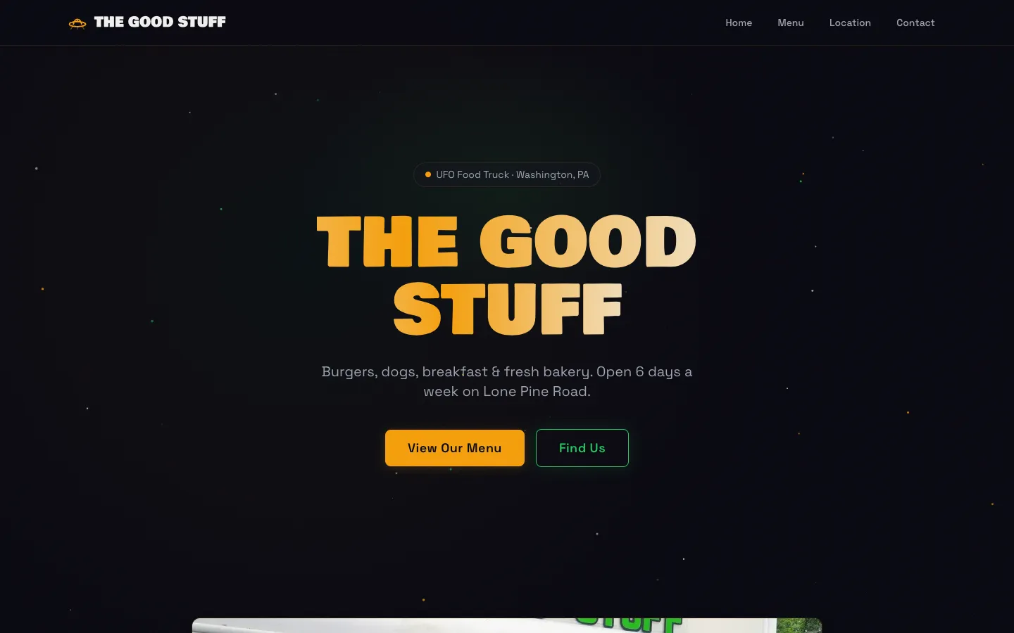 Goodstuff Food Truck interface