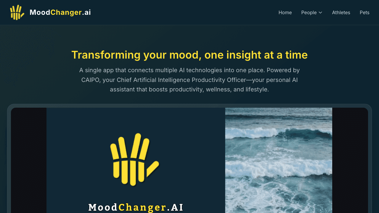 Screenshot of MoodChanger.ai