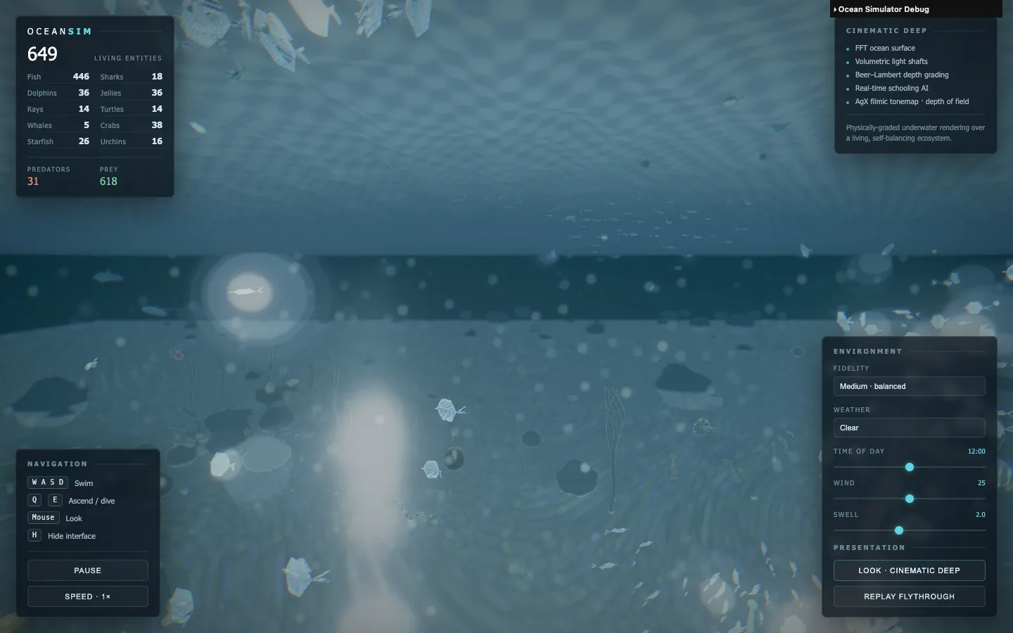 Ocean Ecosystem Simulator interface
