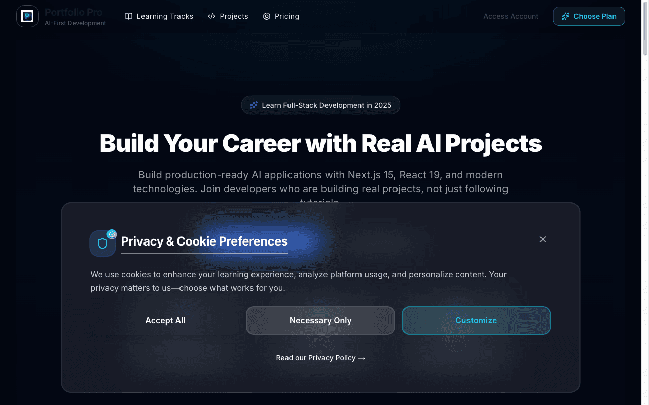 Portfolio-Pro application interface