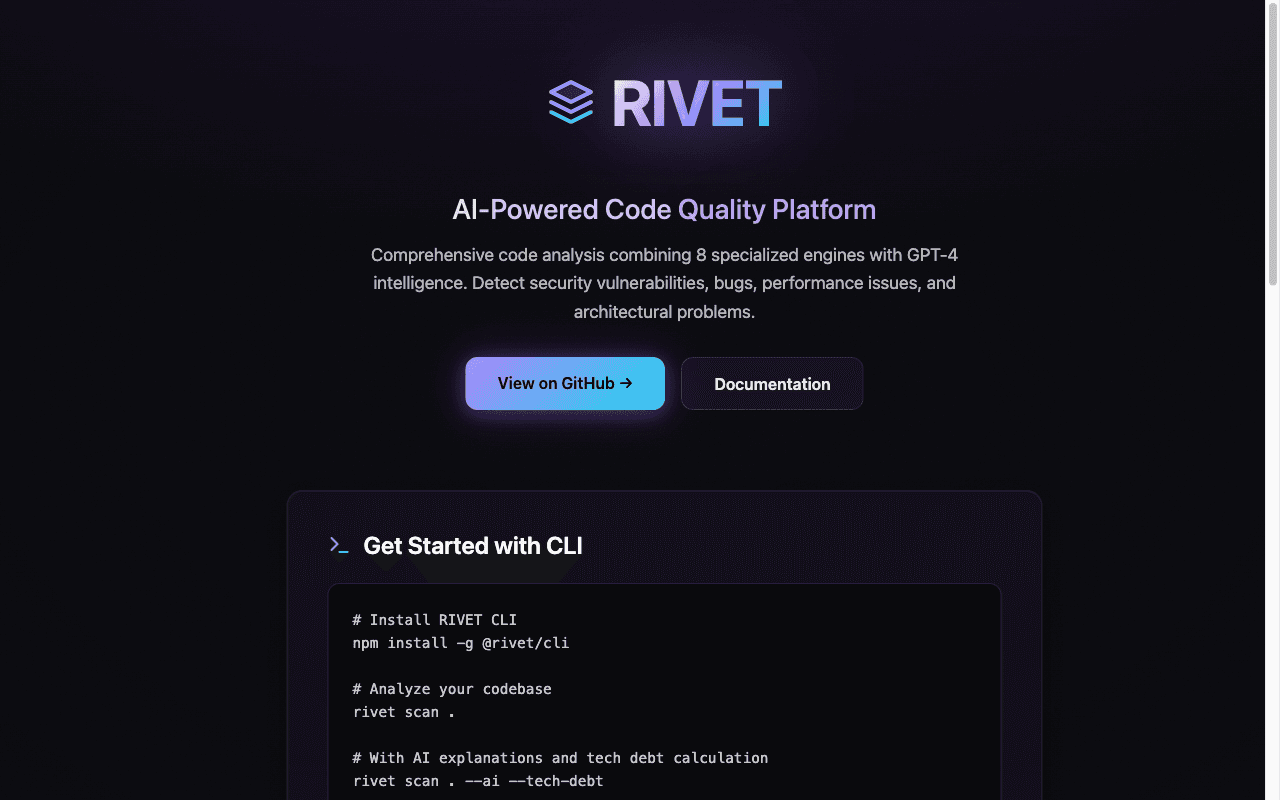 Rivet application interface