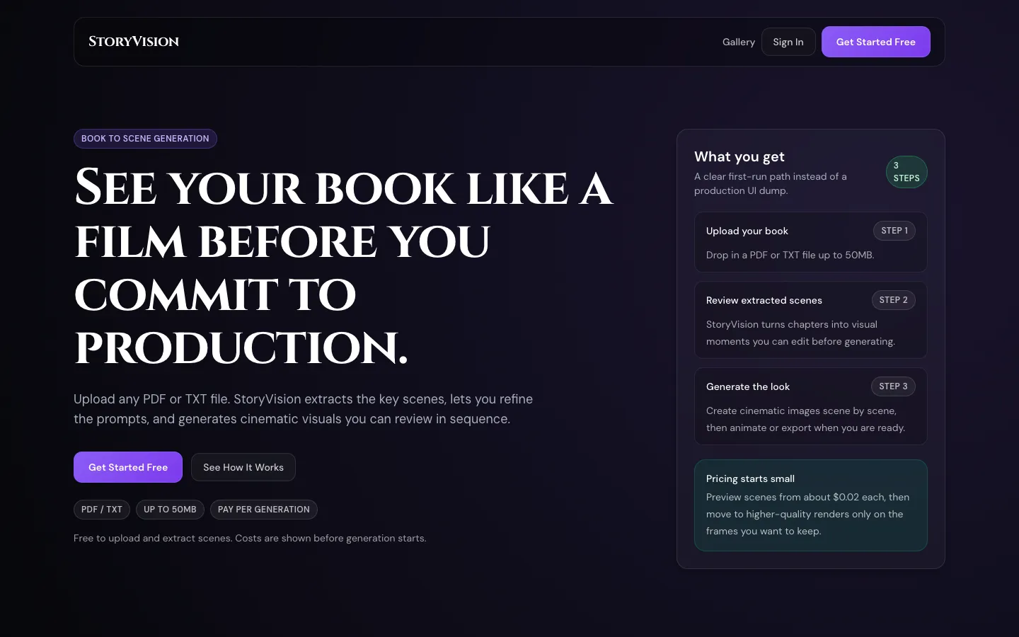 StoryVision interface