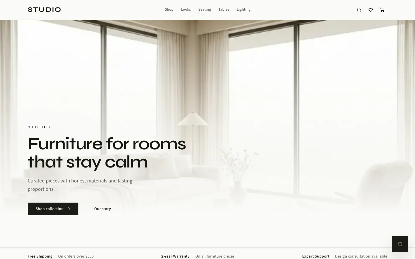 Studio Furniture interface
