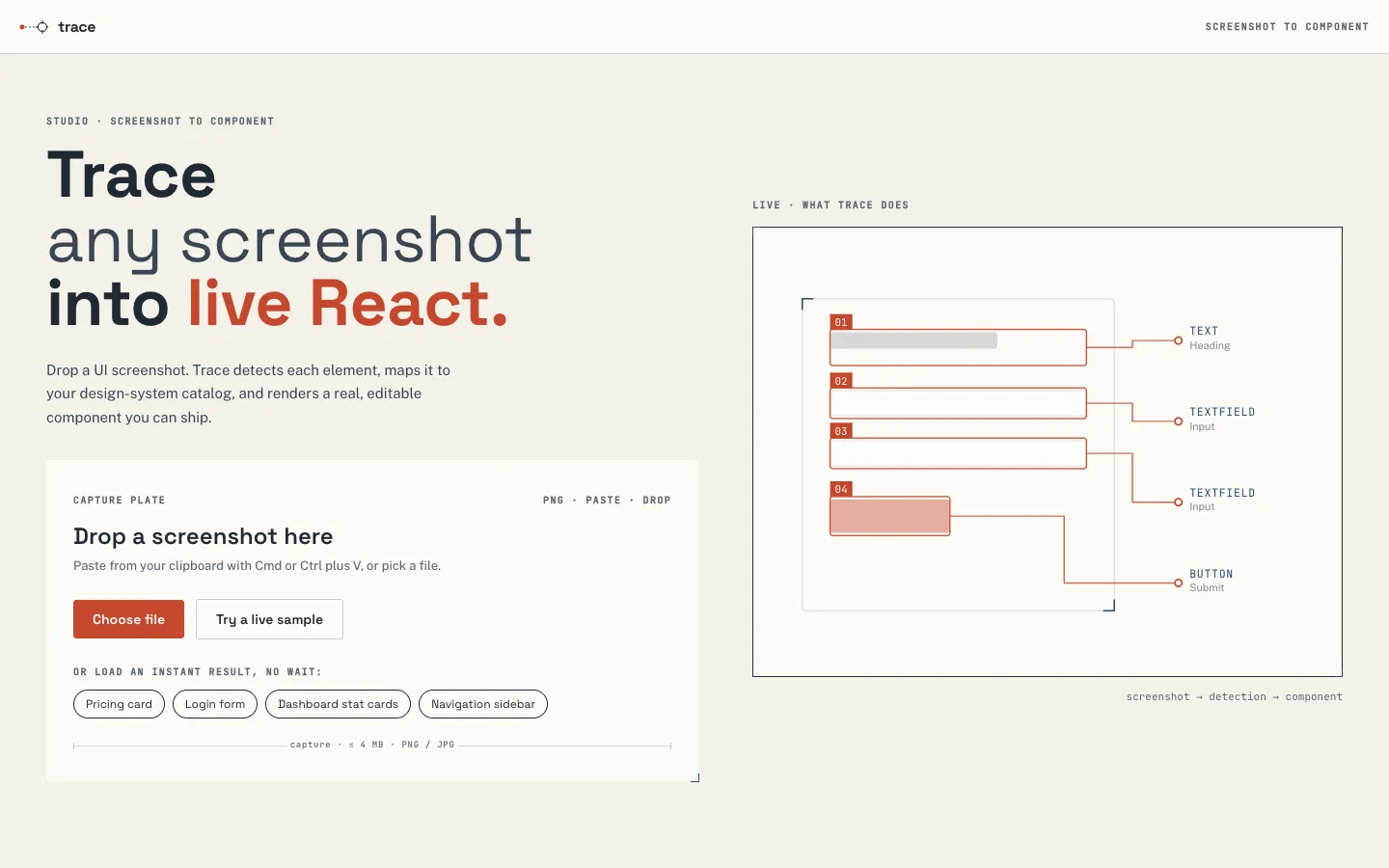 Trace screenshot