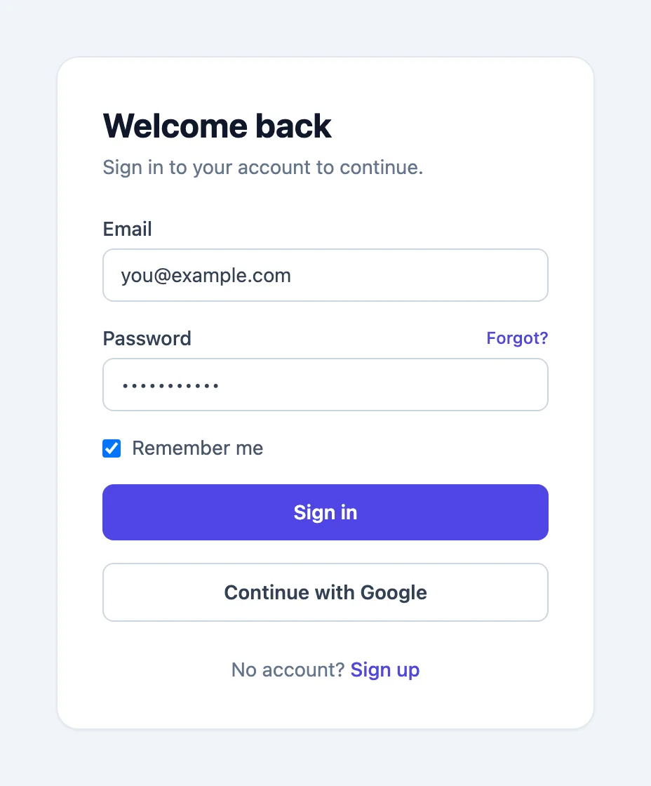 The login form screenshot Trace was given
